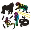 Magnetky zvířátka z džungle barvené škrabáním (12ks)