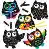 Magnetky sovy barvené škrabáním (10ks) AR623