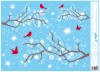 Okenní fólie s glitrem 42x30 cm, větve