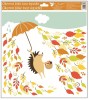 Okenní fólie 33x30 cm, podzimní zvířátka