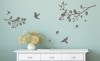 Samolepka na zeď větev s ptáčky 32 x 59 cm