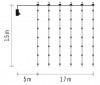 Osvětlení záclona 1,7 x 1,5m, 180 LED, teplá bílá