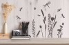Samolepky na zeď rostliny a vážky 24 x 42 cm