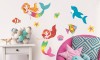 Samolepka na zeď s glitry mořské panny 27,5 x 42 cm