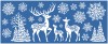 Samolepka bílá s glitry jelen 20 x 56 cm
