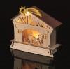 Dekorace betlém na postavení 18 x 16,5 cm, 4 LED, teplá bílá + časovač