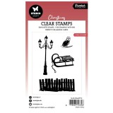 Gelová razítka Studio Light, 4 ks - Sova a sáňky