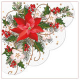 Papírové ubrousky vánoční, třívrstvé, kruhové O 32 cm, 12 ks