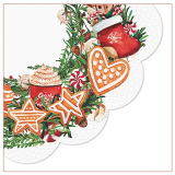 Papírové ubrousky vánoční, třívrstvé, kruhové O 32 cm, 12 ks