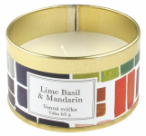 Vonná svíčka Lime Basil & Mandarin, 65 g v plechové krabičce