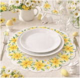 Papírové ubrousky, třívrstvé, kruhové O 32 cm, 12 ks