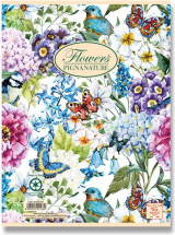Nature Flowers kroužkový blok s boční spirálou A4 linkovaný mix motivů