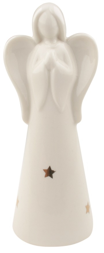Anděl porcelánový 16 cm na postavení