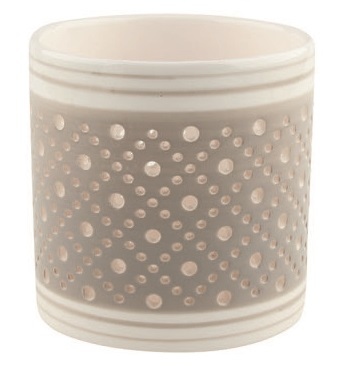 Svícen keramický šedobílý 7,9 cm 