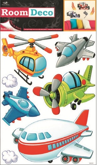 Samolepky na zeď letadla, 35x25,5cm