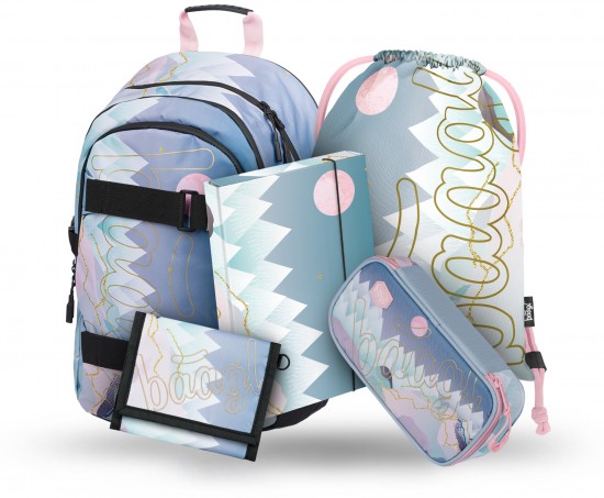 Baagl set 5 Skate Moon: batoh, penál, sáček, desky, peněženka