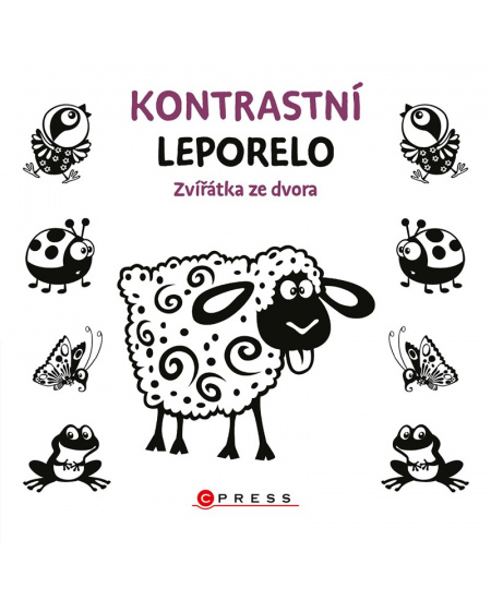 Kontrastní leporelo: Zvířátka ze dvora