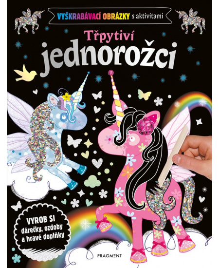 Vyškrabávací obrázky s aktivitami – Třpytiví jednorožci