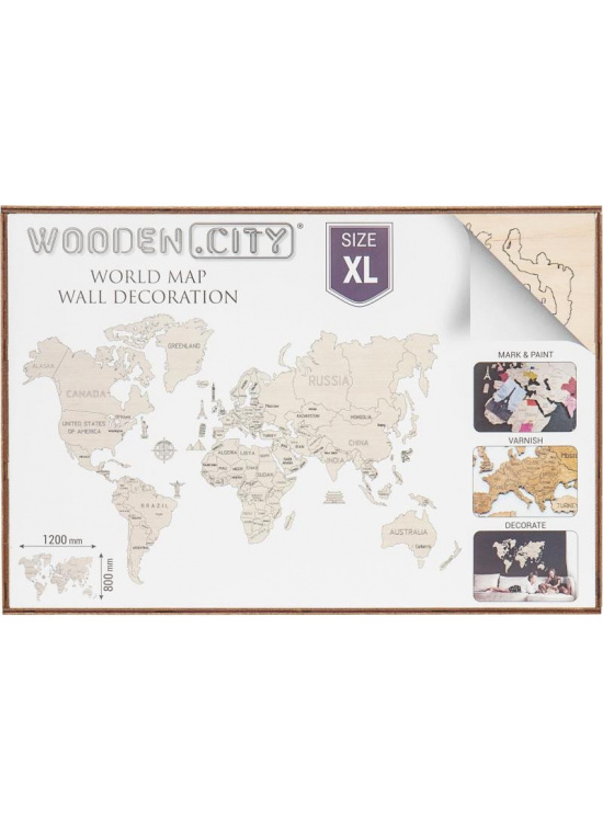 Levně Wooden City Puzzle 3D Mapa světa, dřevěné