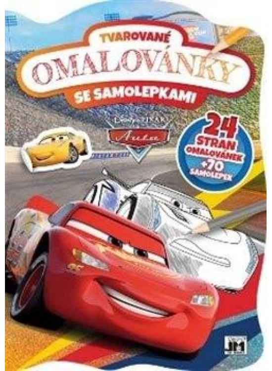 Auta - Tvarované omalovánky se samolepkami