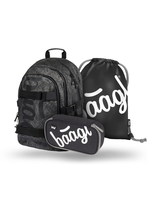 BAAGL SET 3 Skate Ash: batoh, penál, sáček ver. 2