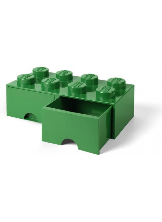 Úložný box LEGO s šuplíky 8 - tmavě zelený