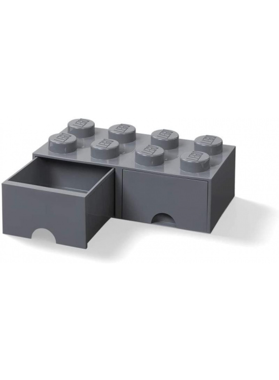 Úložný box LEGO s šuplíky 8 - tmavě šedý