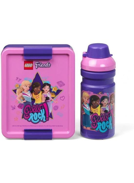 Svačinový set LEGO Friends Girls Rock (láhev a box) - fialová