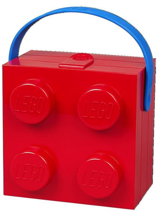 Svačinový box LEGO s rukojetí - červený