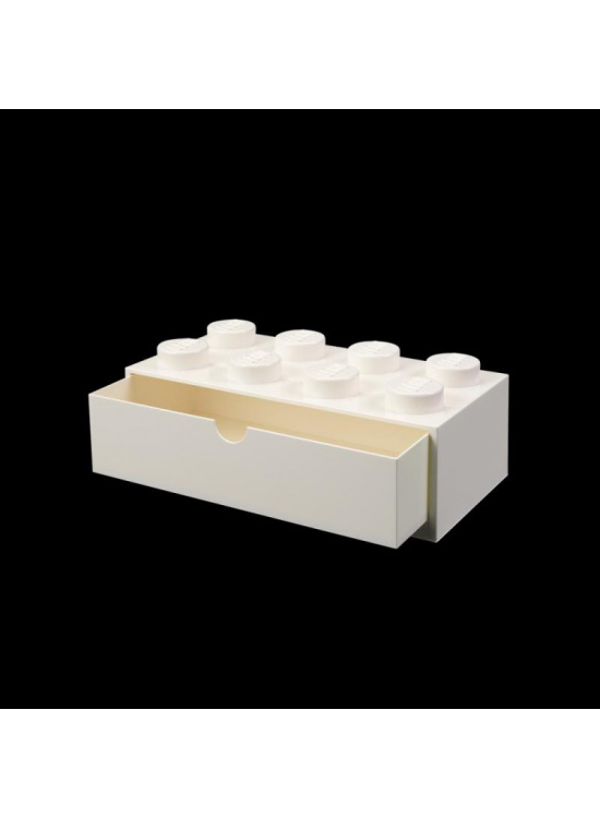 Úložný box LEGO stolní 8 se zásuvkou - bílý