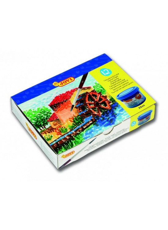 Levně JOVI temperové barvy 12x35ml v kelímku + štětec