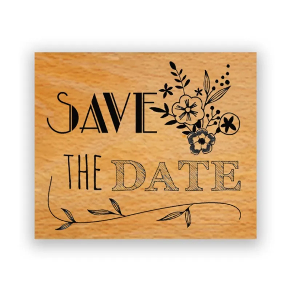 Levně Dřevěné razítko - Save the date, budeme se brát!