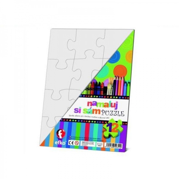 Puzzle, namaluj si sám, Obdélník, 12 dílků