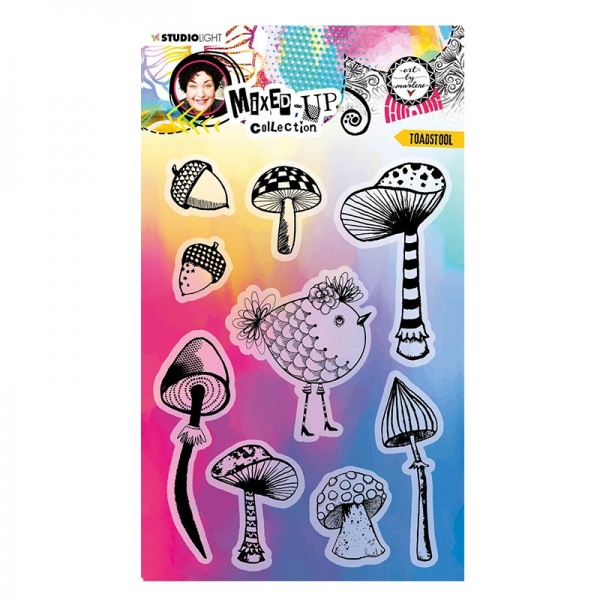 Gelová razítka Studio Light Mixed-Up (9 ks) – toadstool, houby