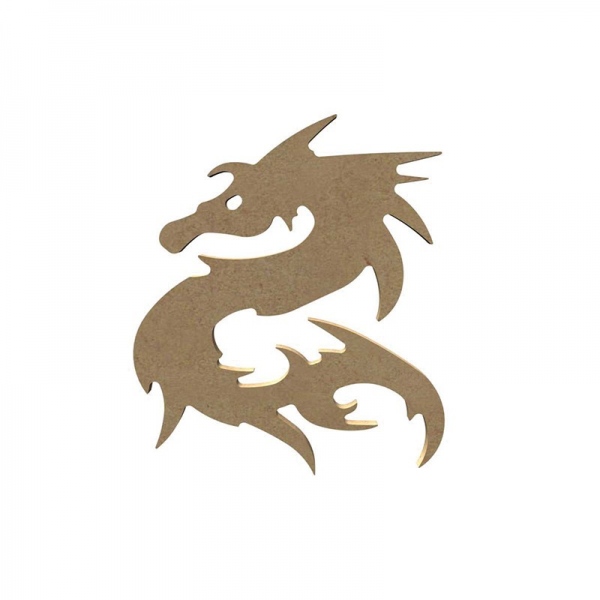 Dřevěný výřez k dekoraci Gomille, 12 x 14 cm – drak