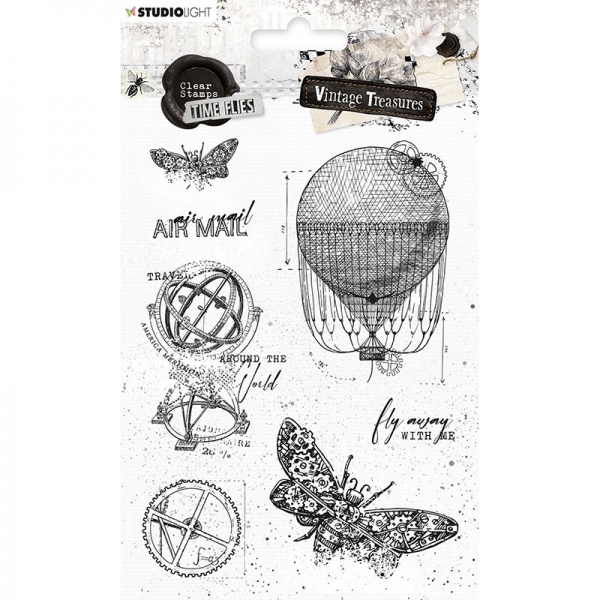 Levně Gelová razítka Studio Light Vintage Treasures, A5 (7 ks) – vintage motivy