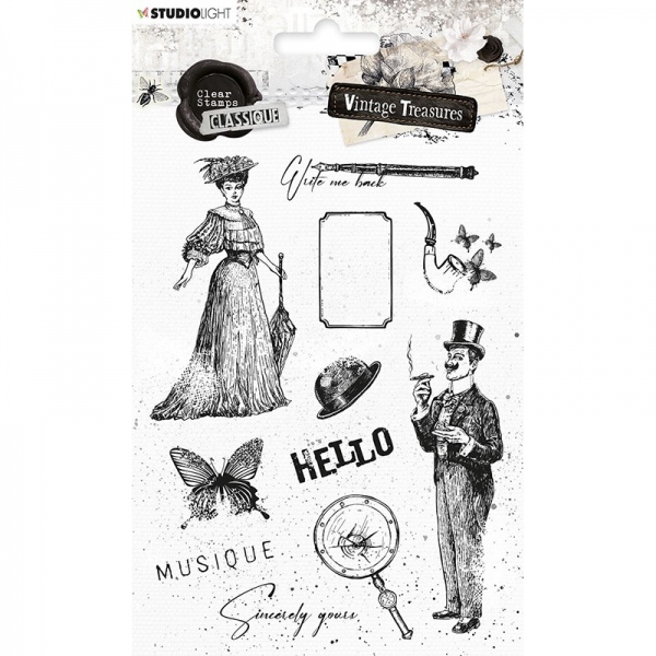 Levně Gelová razítka Studio Light Vintage Treasures, A5 (11 ks) – viktoriánské motivy