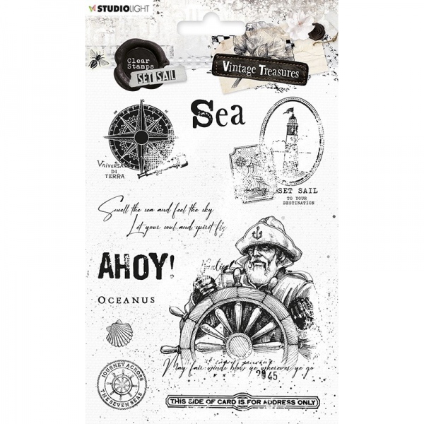 Levně Gelová razítka Studio Light Vintage Treasures, A5 (10 ks) – námořní motivy