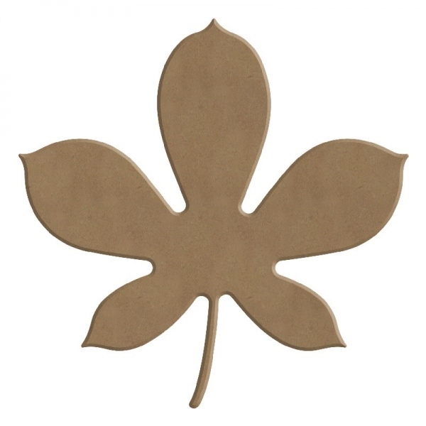 Dřevěný výřez k dekoraci Gomille, 13 x 13 cm – kaštanový list