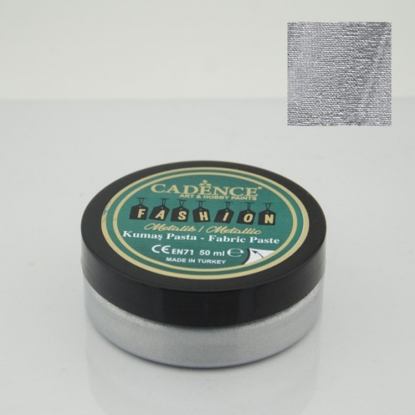 3D metalická textilní pasta Cadence, 50 ml - stříbrná