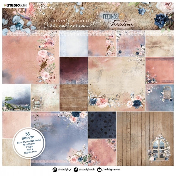 Sada scrapbookových papírů Studio Light, 20,3 x 20,3 cm – Feelings of Freedom