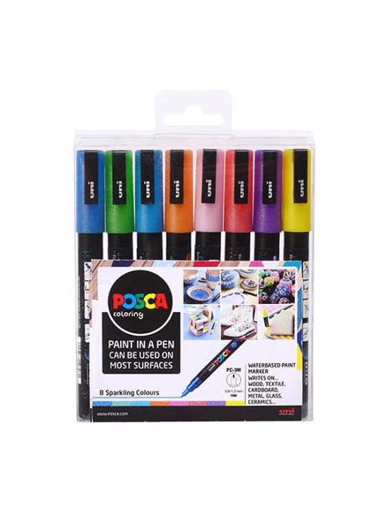 POSCA Sada akrylových popisovačů - třpytivé barvy 8 ks