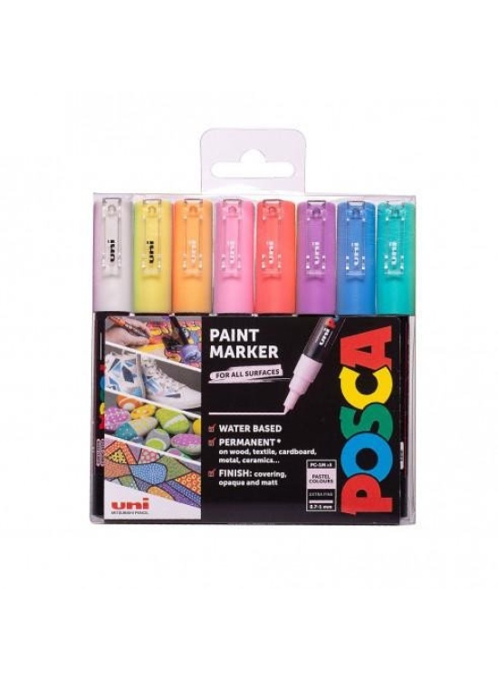 POSCA Sada akrylových popisovačů - pastelové barvy 8 ks