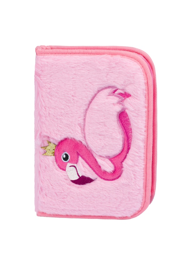 BAAGL Školní penál klasik dvě chlopně Plameňák