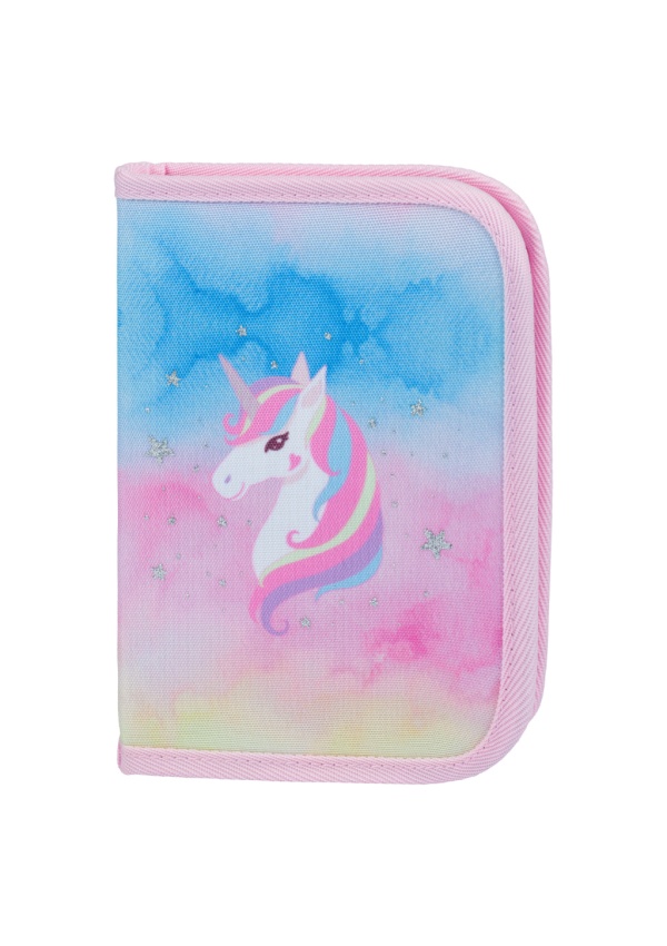BAAGL Školní penál klasik dvě chlopně Rainbow Unicorn