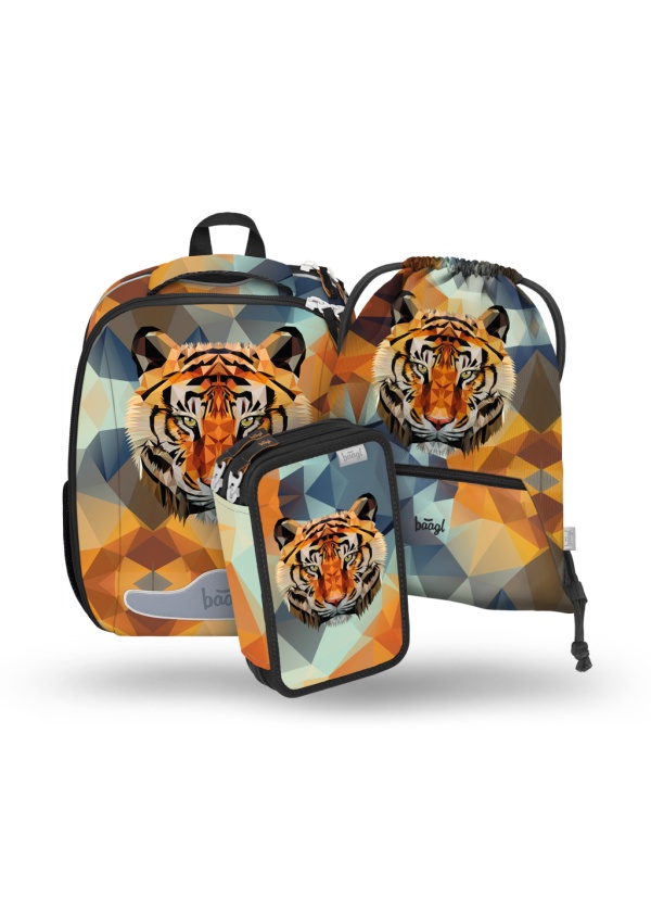 BAAGL SET 3 Shelly Tiger: aktovka, penál, sáček