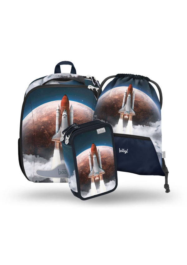 BAAGL SET 3 Shelly Space Shuttle: aktovka, penál, sáček
