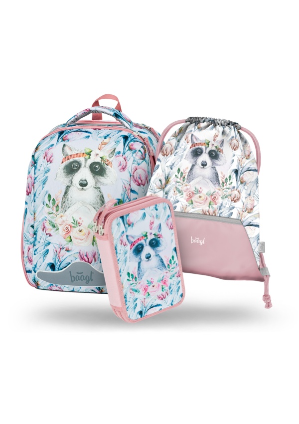 BAAGL SET 3 Shelly Mýval: aktovka, penál, sáček