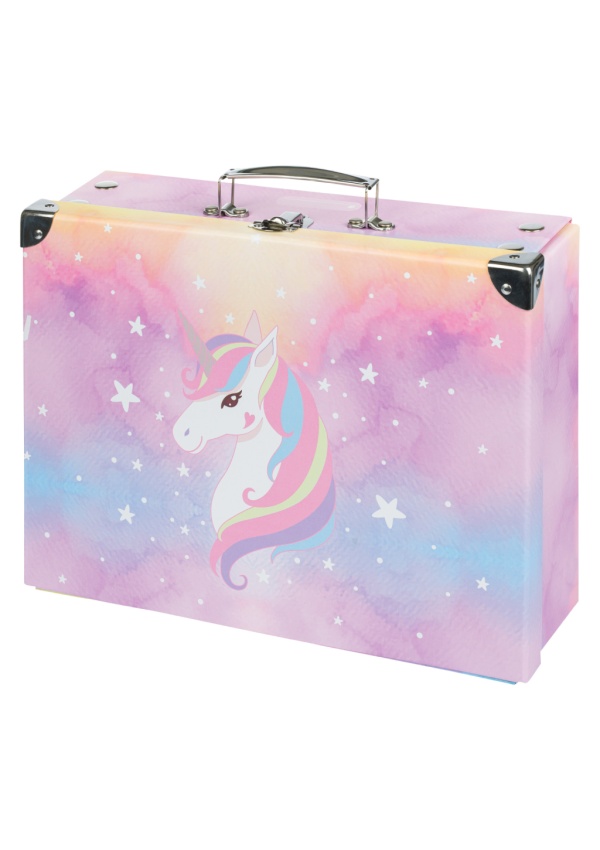 BAAGL Skládací školní kufřík Rainbow Unicorn s kováním