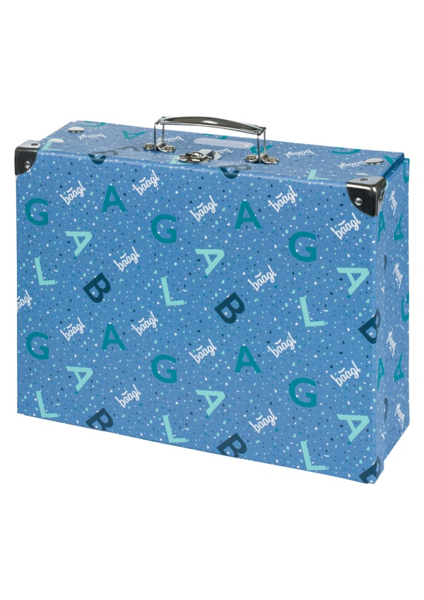 BAAGL Skládací školní kufřík Logo - modrý s kováním